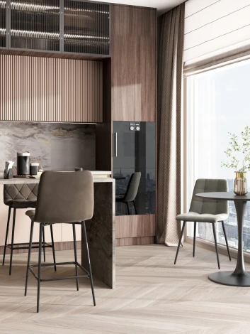 Стул полубарный Одди Diamond велюр темно-серый Stool Group арт.УТ000040901