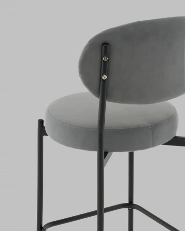 Стул Полубарный Бриф DD велюр серый Stool Group арт.УТ000041515