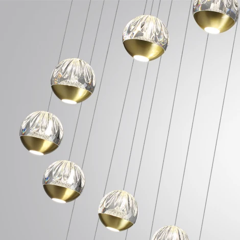 Каскадная люстра Odeon Light Sono 5101/60L под латунь/прозрачный/акрил LED 60W (12*5W) 4000K (220V, на проводе)