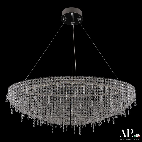 Подвесная люстра светодиодная APL LED Sicilia SH508.0.80.B.Ni.4000 (220V, хрусталь, на тросе)