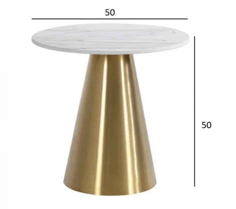 76AR-00920 Стол журнальный керамогранит белый d50*50см Garda Decor