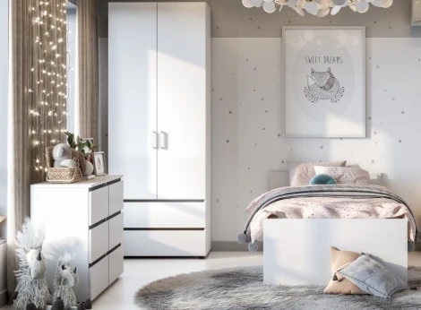 Комод Woodville Валенсия белый текстурный 536232