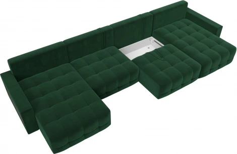 Диван п-образный с полками Лига-053 НПБ Лонг Лига Диванов (Велюр) арт.128983