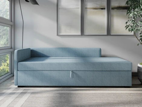 Диван-кровать Arsko Велес Угол левый рогожка голубая