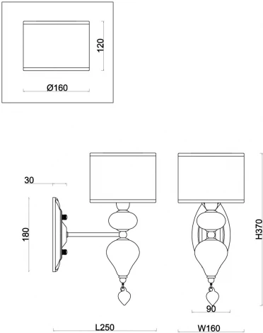 Бра Freya Raise FR5369WL-01BS (220V, подвески)