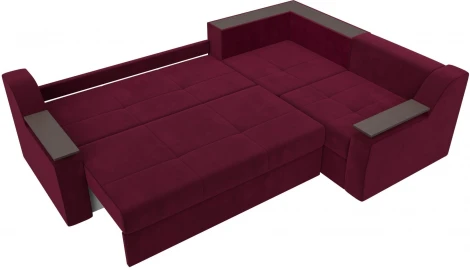 Диван угловой Кронос правый угол (Бордовый/Микровельвет) Лига Диванов арт.114615