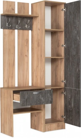 Прихожая Woodville Иннэс-3 дуб крафт золотой / камень темный