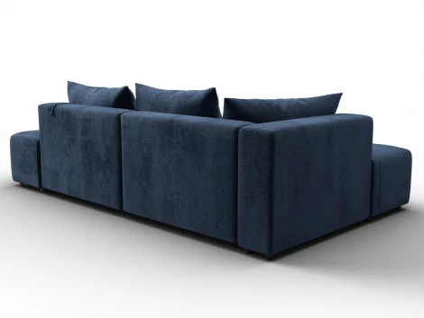 Диван угловой Лига-103 НПБ угол левый (ДСП,Брус,Фанера,Велюр/Синий) Лига Диванов 134806L