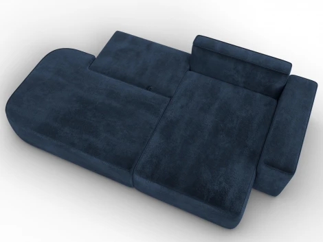 Диван угловой Лига-065 угол правый (ДСП/Пластик/Велюр/Синий) Лига Диванов 129808