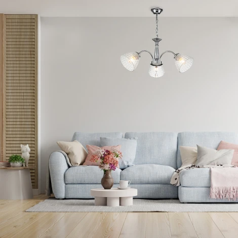 Подвесная люстра Escada Freesia 658/3PL Chrome (220V, подвески, на цепи)