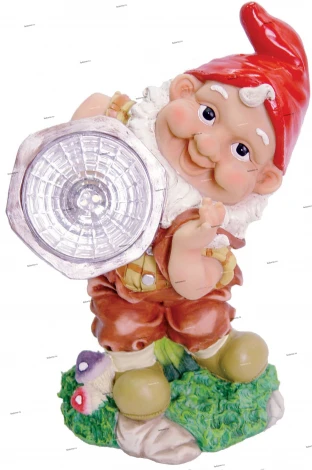 Светильник уличный светодиодный на солнечных батареях Globo solare гном и фонарь