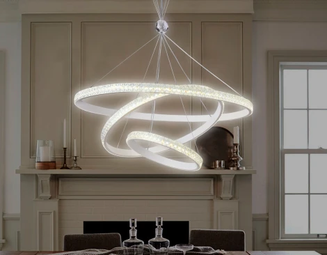 Подвесной светильник Ambrella Acrylica FA6157 (регулировка яркости, LED, 220V, пульт управления, на тросе, кольцо)