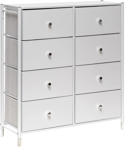 Комод Leset Нирита/Хайди, 8 ящиков, Белый (Сталь,Экокожа/Белый) арт.2500000209758