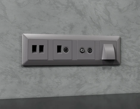 Лицевая панель для вывода кабеля (сталь матовый) Ambrella Volt QUANT AP5158