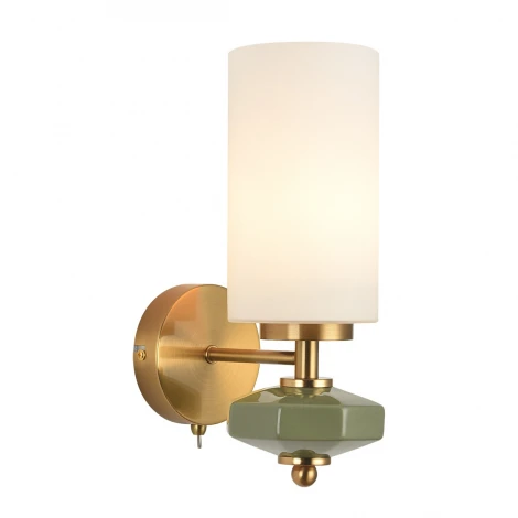 Бра Lumion Mila 8427/1W латунь/белый/зеленый, металл/керамика/стекло E27 60W 220V