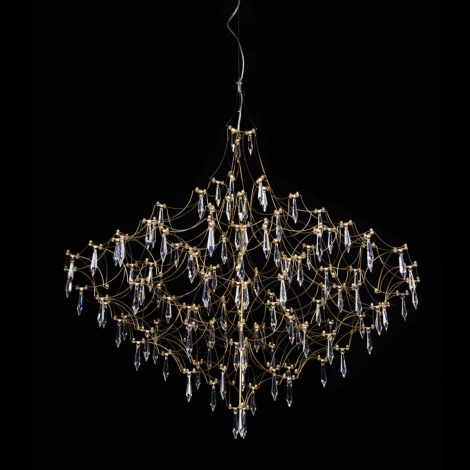 Подвесная люстра большая Loft It Mira 10259/1000 Gold Asfour (LED, 220V, на тросе)