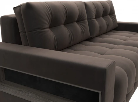 Диван прямой с полками Лига-053 НПБ Лига Диванов (Велюр) арт.128893