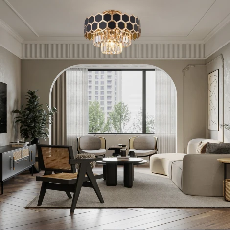 Потолочная люстра хрустальная Arte Milano Sorrento-5009 375009/3+2/20/380 GD (220V)