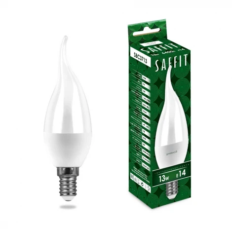 Лампа светодиодная Saffit SBC3713 55175 Свеча на ветру E14 13W 230V 6400K