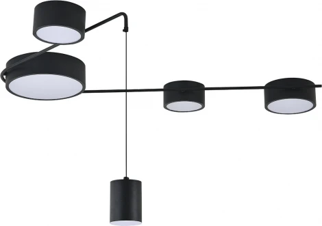 Потолочный светильник круглый (14028/5С Black) Indigo Modulo V000161L (регулировка яркости, LED, 220V, пульт управления)