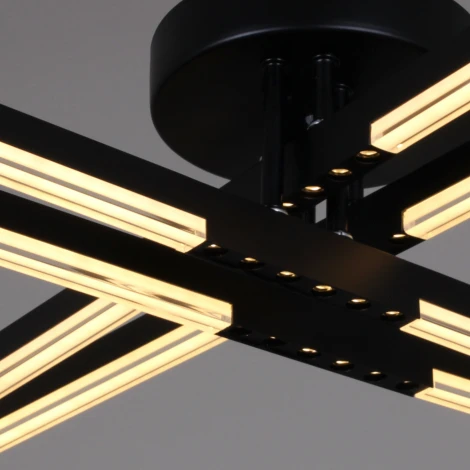 Потолочная люстра светодиодная с пультом с регулировкой цветовой температуры, яркости и ночным режимом Reluce 83090-0.3-04 BK