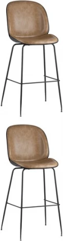 Стул барный Beetle PU со спинкой бежевый 2 шт Stool Group (арт.УТ000038315)