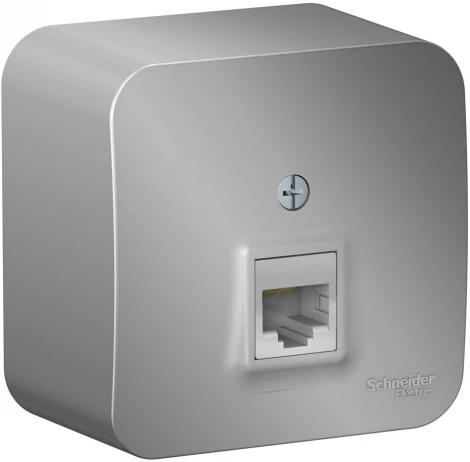 Розетка накладная Ethernet RJ-45 (алюминий) Systeme Electric Blanca BLNIA045003