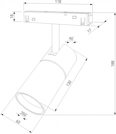 Трековый светильник магнитный 13W 48V Elektrostandard Slim Magnetic 85524/01 черный 4000K 13W 48V Kars (LED)