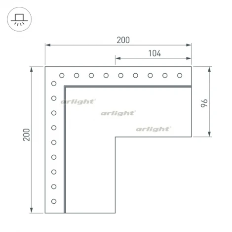 Угол SL-LINIA55-FANTOM-EDGE внешний (Металл) 030137 Arlight