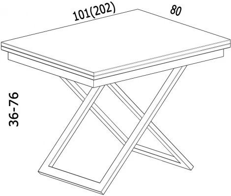Стол трансформер Левмар Cross D38/S53 (дуб вотан/черный)