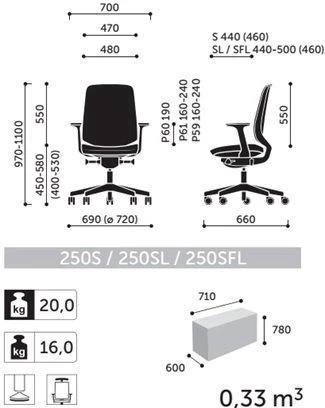 Кресло Light Up 250SL Profim Ткань Evo EV-1