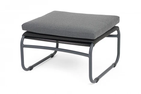 "Ането" пуф плетеный из роупа, каркас алюминий темно-серый (RAL7024) муар, роуп темно-серый круглый 4SIS ANE-P-001 RAL7024 Mua D-grey