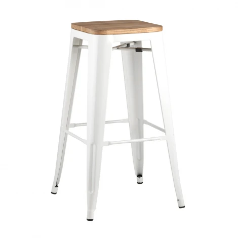 Барный стул Tolix Wood Белый матовый