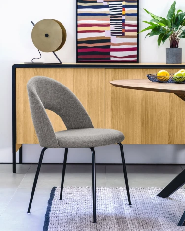 Обеденный стул La Forma (ex Julia Grup) Mahalia (Серый/ Пена,Металл,Сталь,Фанера)