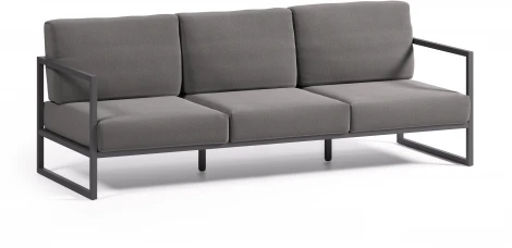 Диван уличный La Forma (ex Julia Grup) Comova (Черный,Серый/ Пена,Полипропилен,Алюминий,Металл,Искусственные волокна)