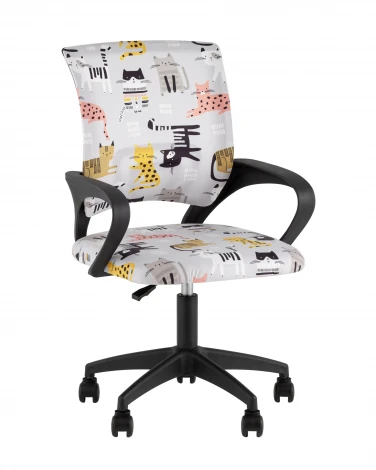 Кресло офисное TopChairs Simple SN Junior принт Blue Cats пластик черный TopChairs УТ000042085