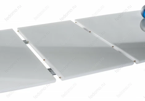 Стеклянный стол Woodville Серсея белый / дуб монтана 462079