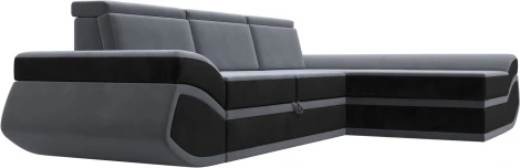 Диван угловой Лига-032 правый угол (Серый,Черный/Велюр) Лига Диванов арт.121647