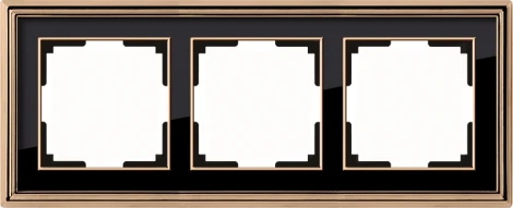 Рамка на 3 поста (золото/черный) W0031330 (a051221)