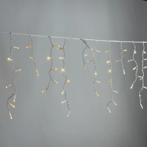 Гирлянда Бахрома 3,1 x 0,5 м тепло-белая 220В, 120 LED, провод белый каучук 2,3мм, IP65 Laitcom ECO120-8-2WW