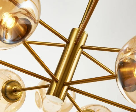 Потолочная люстра на штанге Simple Story 1048 1048-12PL (220V, шарики, молекулы)