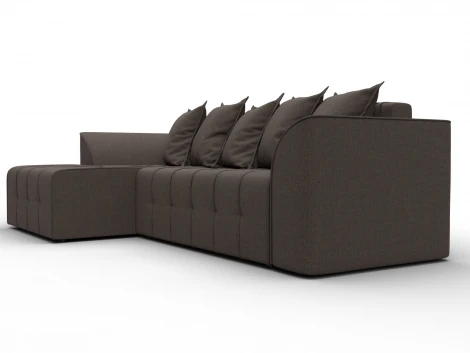 Диван угловой Лига-113 угол левый (ДСП,Рогожка/Коричневый) Лига Диванов 136703L