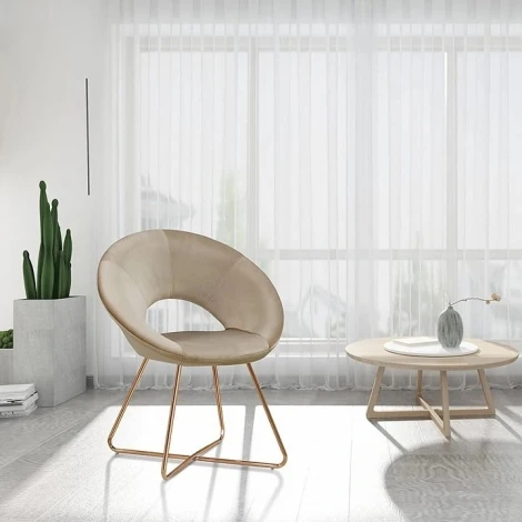 Стул Refuge Hesby (Золотой/Металл,Велюр) арт.HSBI_DC2124_beige