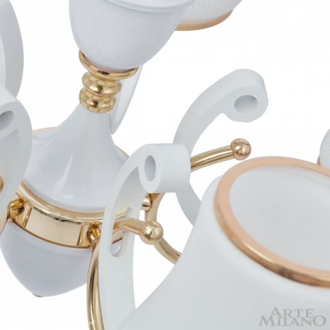 Подвесная люстра Arte Milano Florentia-3987 303987/5 Wh/Gd (220V, на цепи)