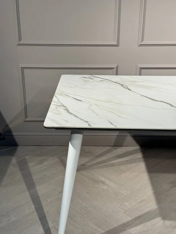 Стол обеденный IST-CASA Рио Гранд MC232-180WH, 180х90х76 см, белая керамика/золото