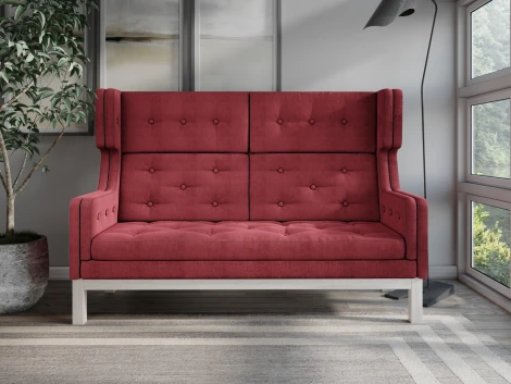 Диван Arsko Айверс Хай Беленый дуб шенилл красный