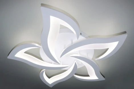 Потолочная люстра Natali Kovaltseva LED INNOVATION STYLE 83002 (регулировка яркости, 220V, пульт управления, умный дом - LampSmart, цветы)