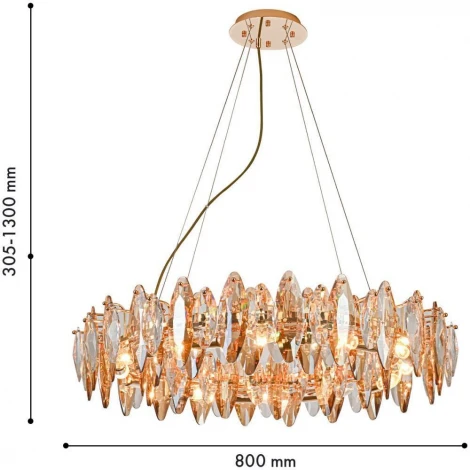 Подвесная люстра хрустальная Favourite Glans 4719-12P (220V, на тросе)