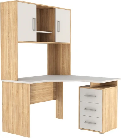 Лайт-2 Стол компьютерный 1200 угловой, цвет дуб сонома/белый Mebelson (арт.SKL2.2N02.1623)