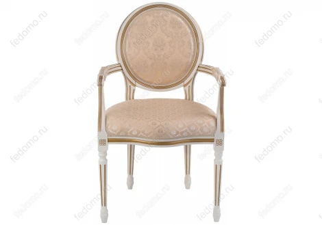 Кресло Woodville Данте молочный с золотой патиной 406095